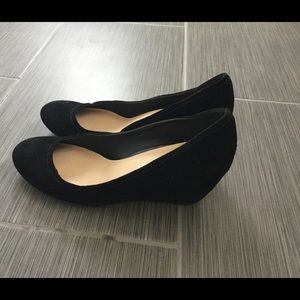 Franco Sarto black wedge suede, round toe  size 10
